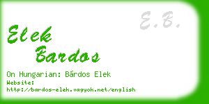 elek bardos business card